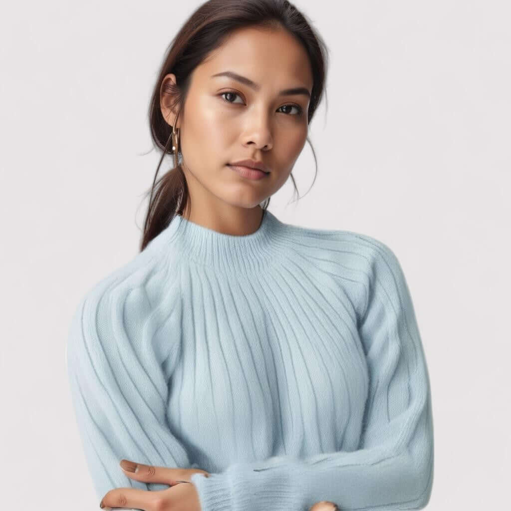 Ferro | Women’s Soft Blend High Neck Elegant Knit Sweater