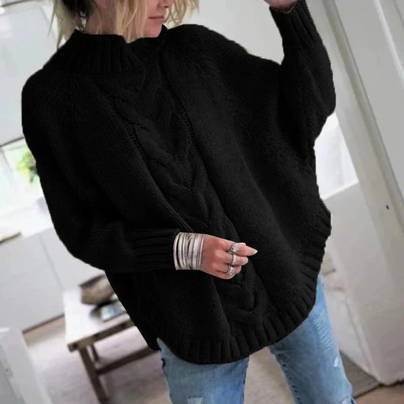 Bravelle | Women’s Chunky Cable Knit Wool Blend Pullover Sweater